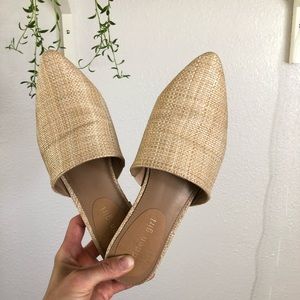 Cream/Tan Woven Mules